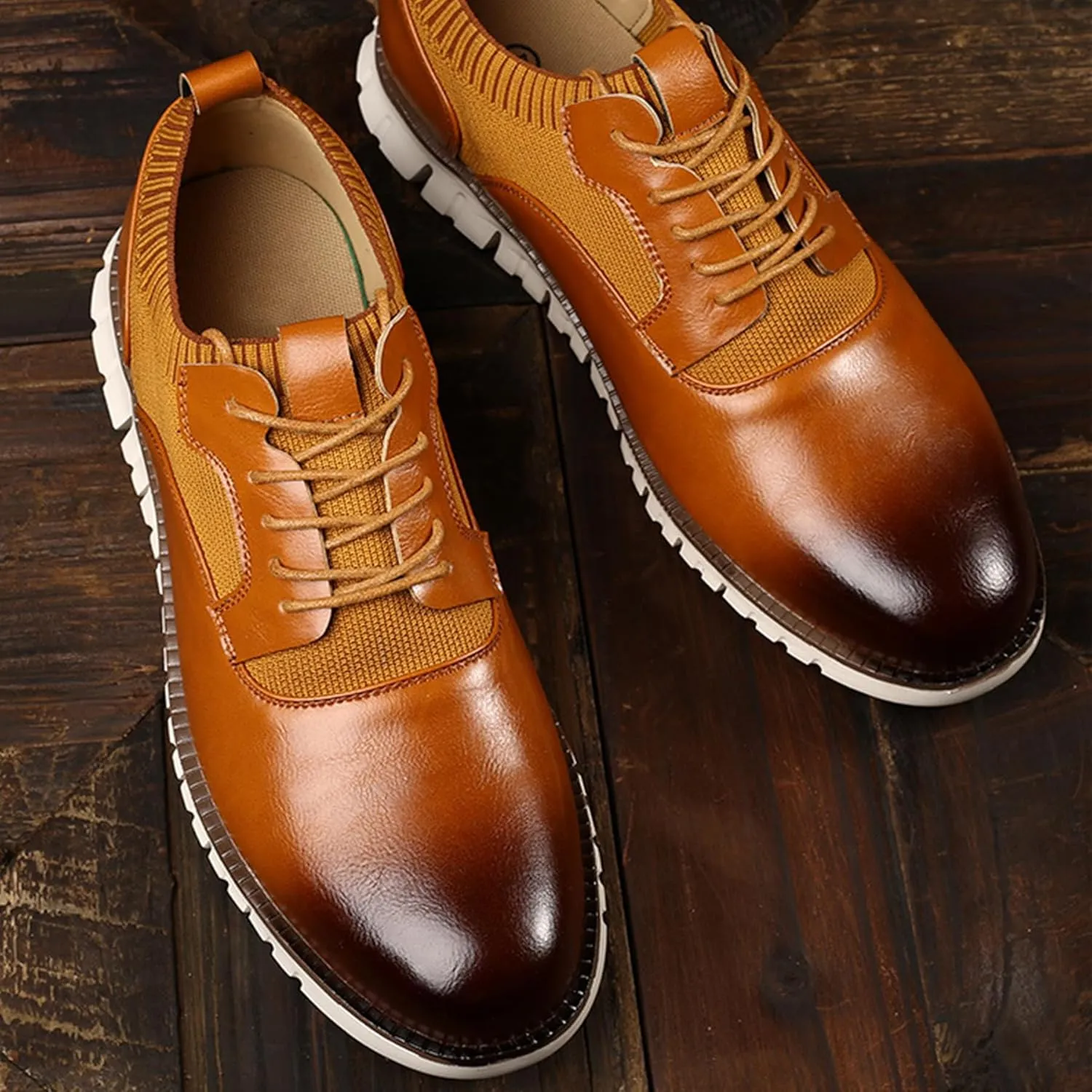 ADMLZQQ Men's Fashion Sneakers Breathable Casual Shoes Business Causal Flat