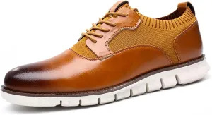ADMLZQQ Men's Fashion Sneakers Breathable Casual Shoes Business Causal Flat