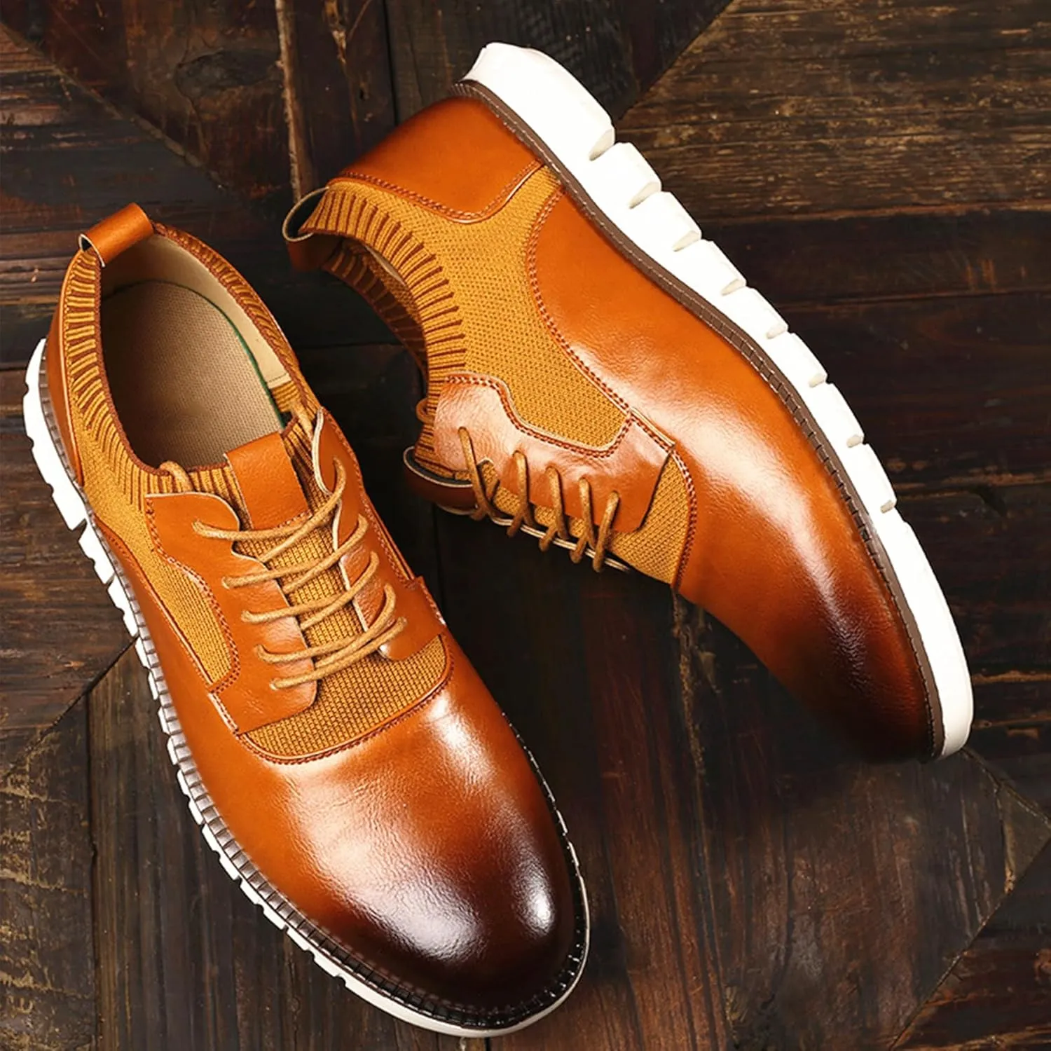 ADMLZQQ Men's Fashion Sneakers Breathable Casual Shoes Business Causal Flat