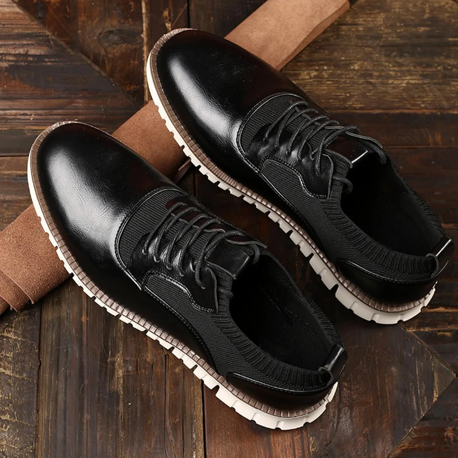 ADMLZQQ Men's Fashion Sneakers Breathable Casual Shoes Business Causal Flat