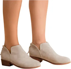 Ankle Booties for Women Low Heel,Rhinestone Ankle Booties Comfy Short Boots Chunky Block Western Shoes