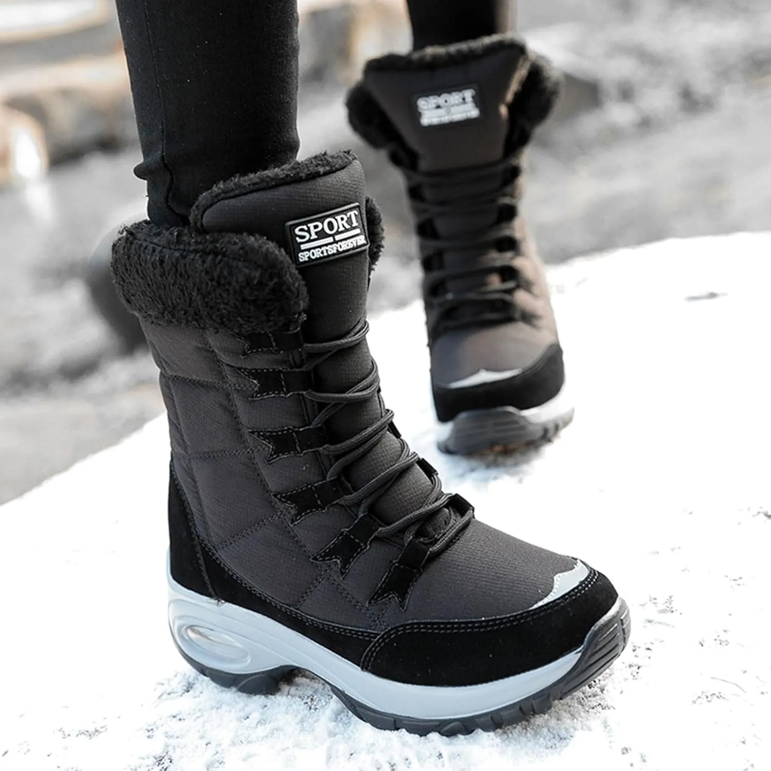 Ankle Boots for Women Comfy Platform Padded Warm Shoes Outdoor Non-Slip Snow Boots Sneakers Casual Women's Shoes