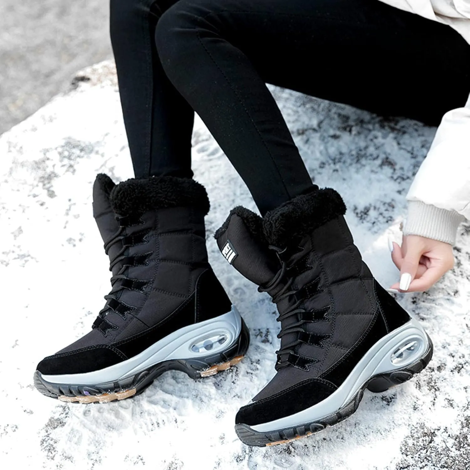 Ankle Boots for Women Comfy Platform Padded Warm Shoes Outdoor Non-Slip Snow Boots Sneakers Casual Women's Shoes