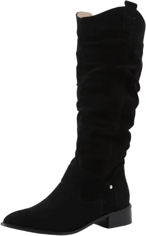 Ankle Boots for Women Comfy Women's Vintage Boots Solid Color Suede Side Zipper Decorative Strap Fashion Knee Boots