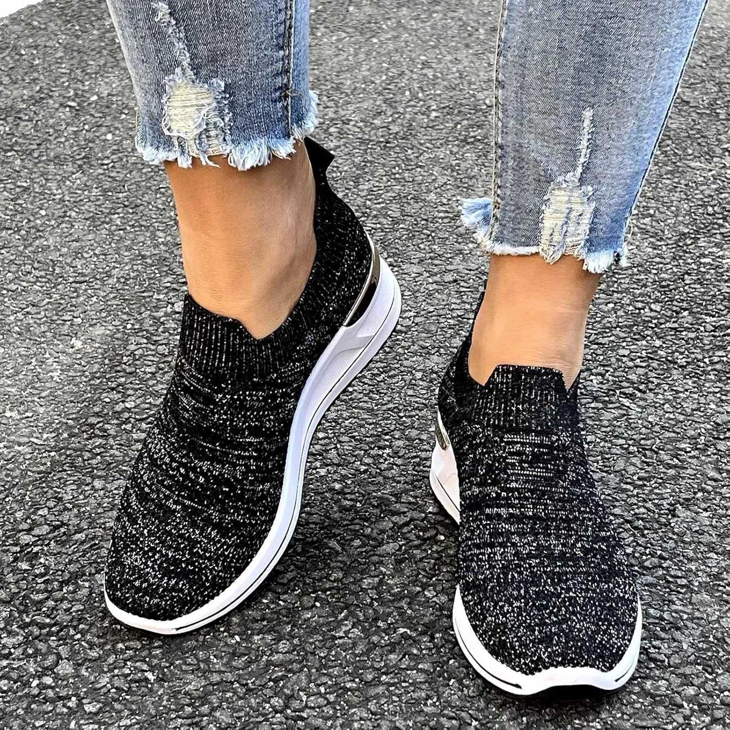 Athletic Shoes Women Women Shoes Dressy Comfortable Women's Lightweight Slip on Walking Running Shoes