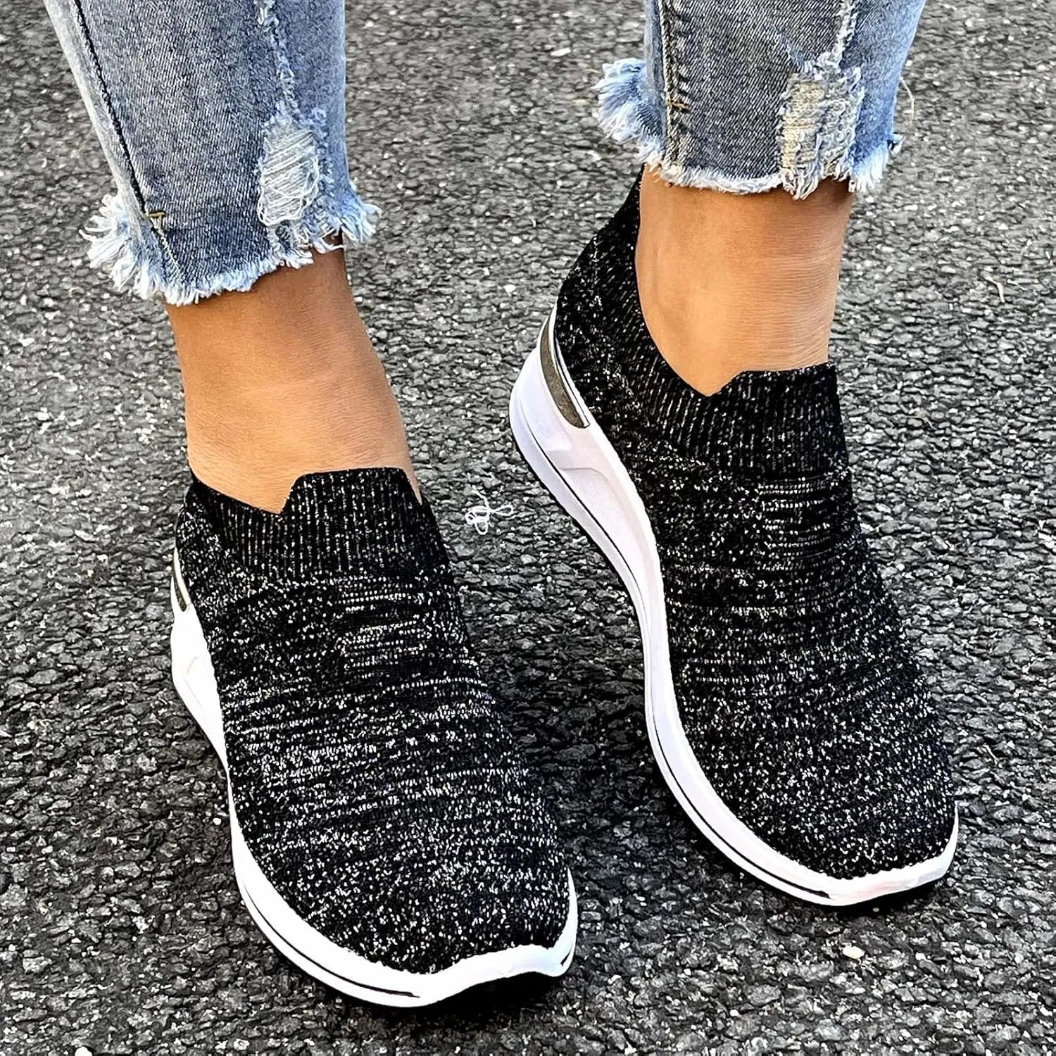 Athletic Shoes Women Women Shoes Dressy Comfortable Women's Lightweight Slip on Walking Running Shoes