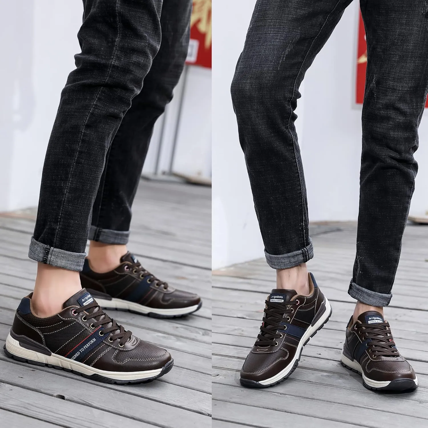 AX BOXING Mens Casual Shoes Fashion Sneakers Breathable Comfortable Walking Shoes