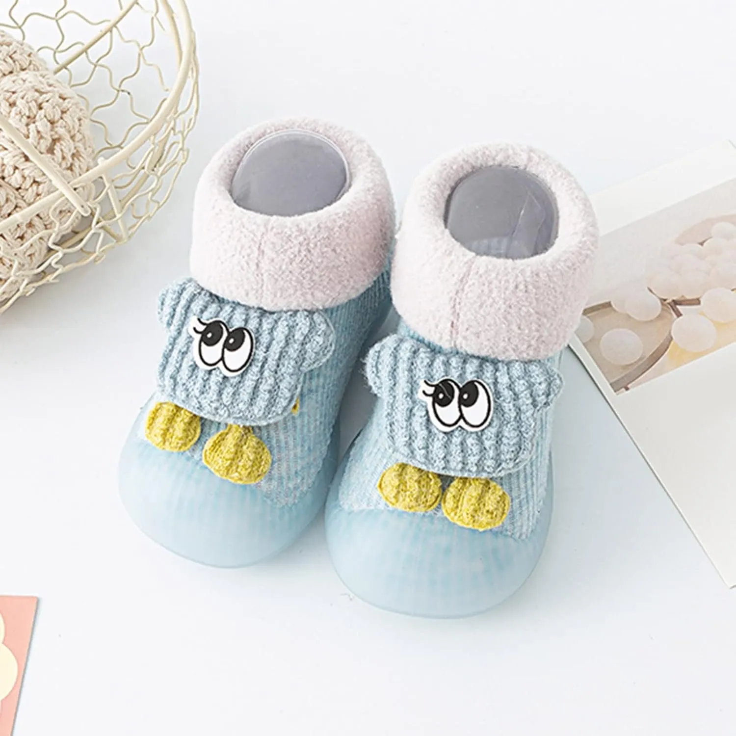 Baby Sock Shoes,Infant Boys Girls Animal Cartoon Socks Shoes Fleece WarmThe Floor Socks Non Slip Prewalker Shoes