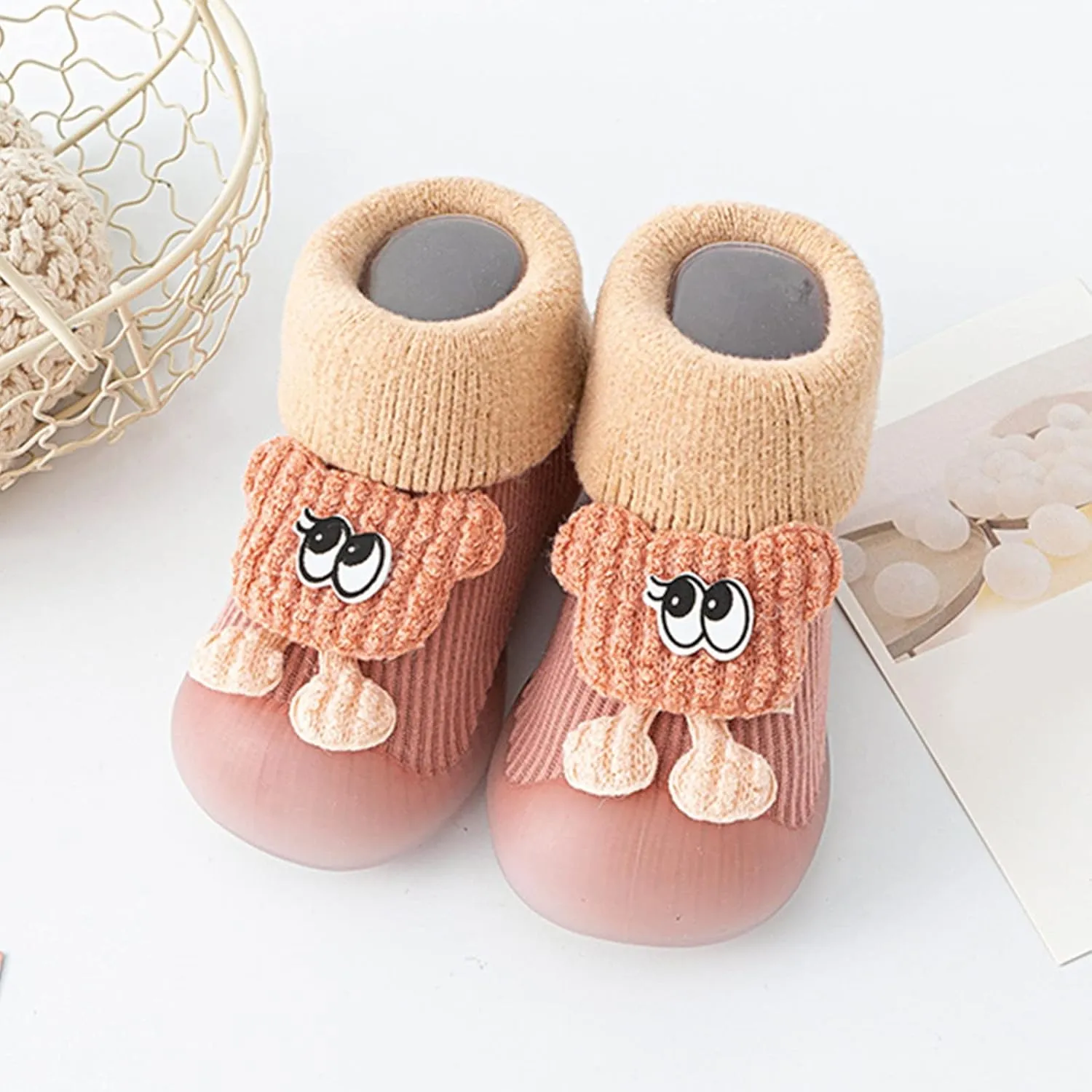 Baby Sock Shoes,Infant Boys Girls Animal Cartoon Socks Shoes Fleece WarmThe Floor Socks Non Slip Prewalker Shoes