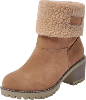 Boots for Women Winter Warm Snow Boots Ladies Casual Fashion Booties Ankle Boots Shoes Female Mid Calf Boots