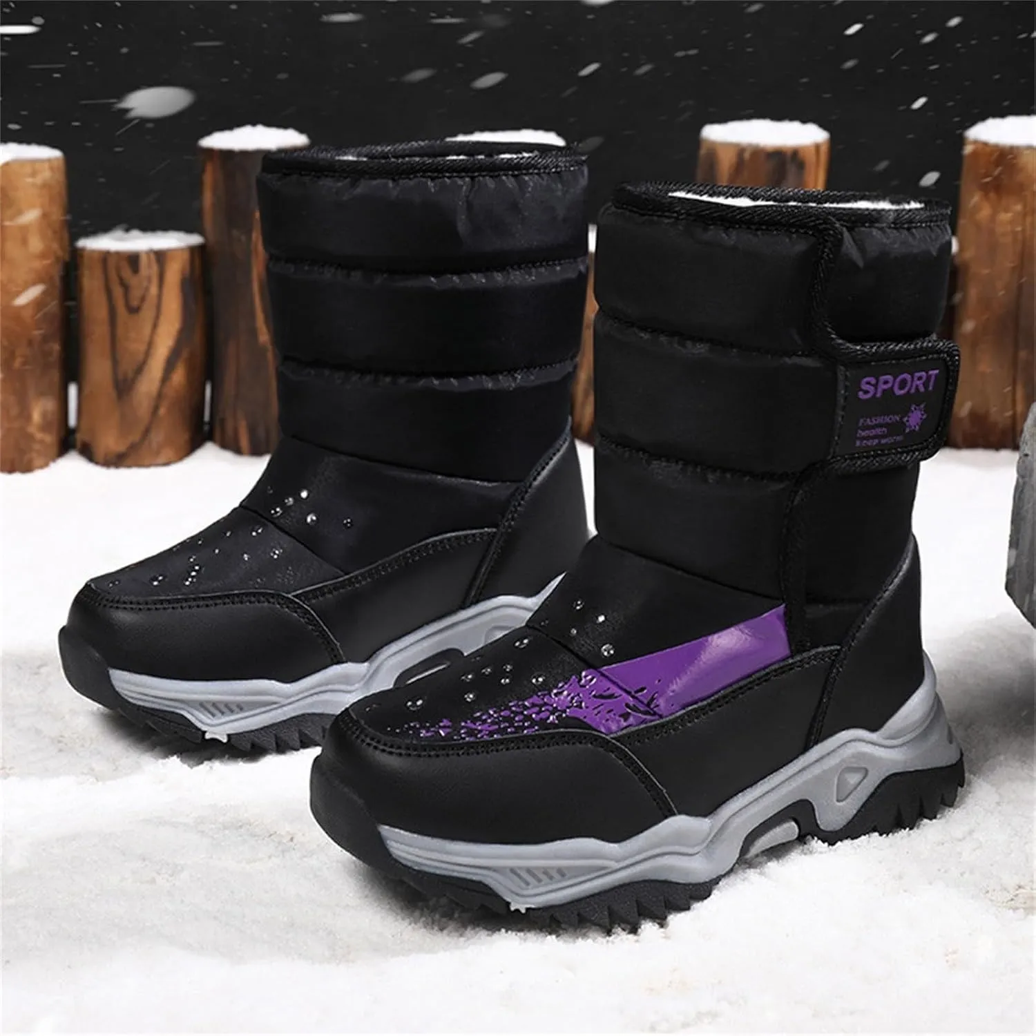 Boys & Girl Snow Boots Rainproof Sports Ankle Boots Winter Water Proof Slip esistant Outwear for Cold Weather