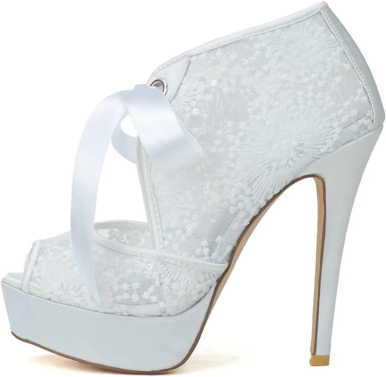 Bridal High Heels Wedding Shoeswomen Pumps Heeled Sandals for Women Stiletto Dress Shoes Lace Pumps Evening Formal Party Shoes