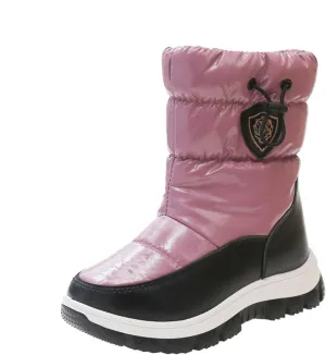 Childrens Thick Snow Boots Kids Fashion Outdoor Ski Shoes Winter aterproof Comfy Warm Leather Flat Booties Ankle