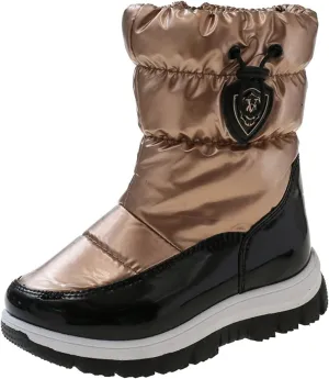 Childrens Thick Snow Boots Kids Fashion Outdoor Ski Shoes Winter aterproof Comfy Warm Leather Flat Booties Ankle