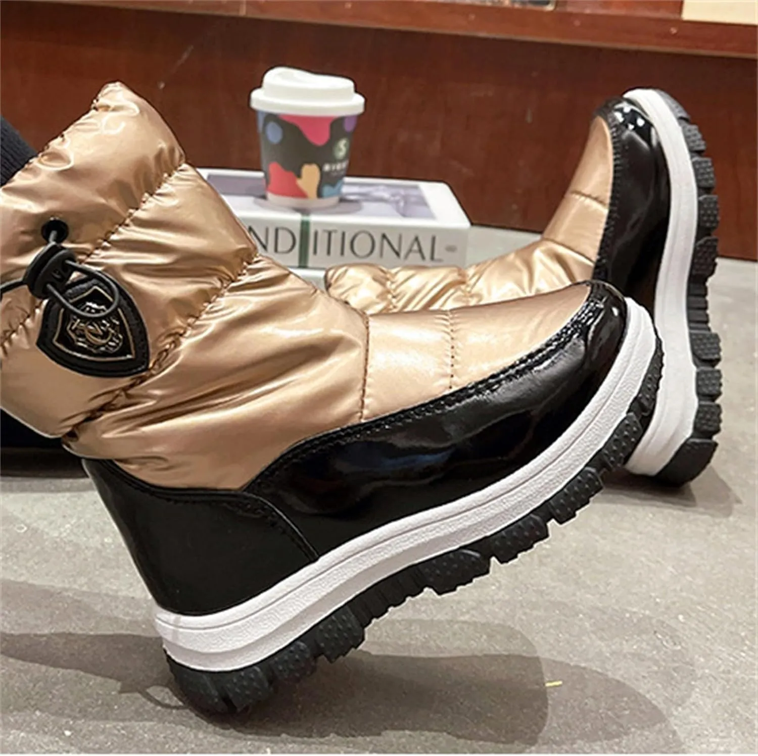 Childrens Thick Snow Boots Kids Fashion Outdoor Ski Shoes Winter aterproof Comfy Warm Leather Flat Booties Ankle