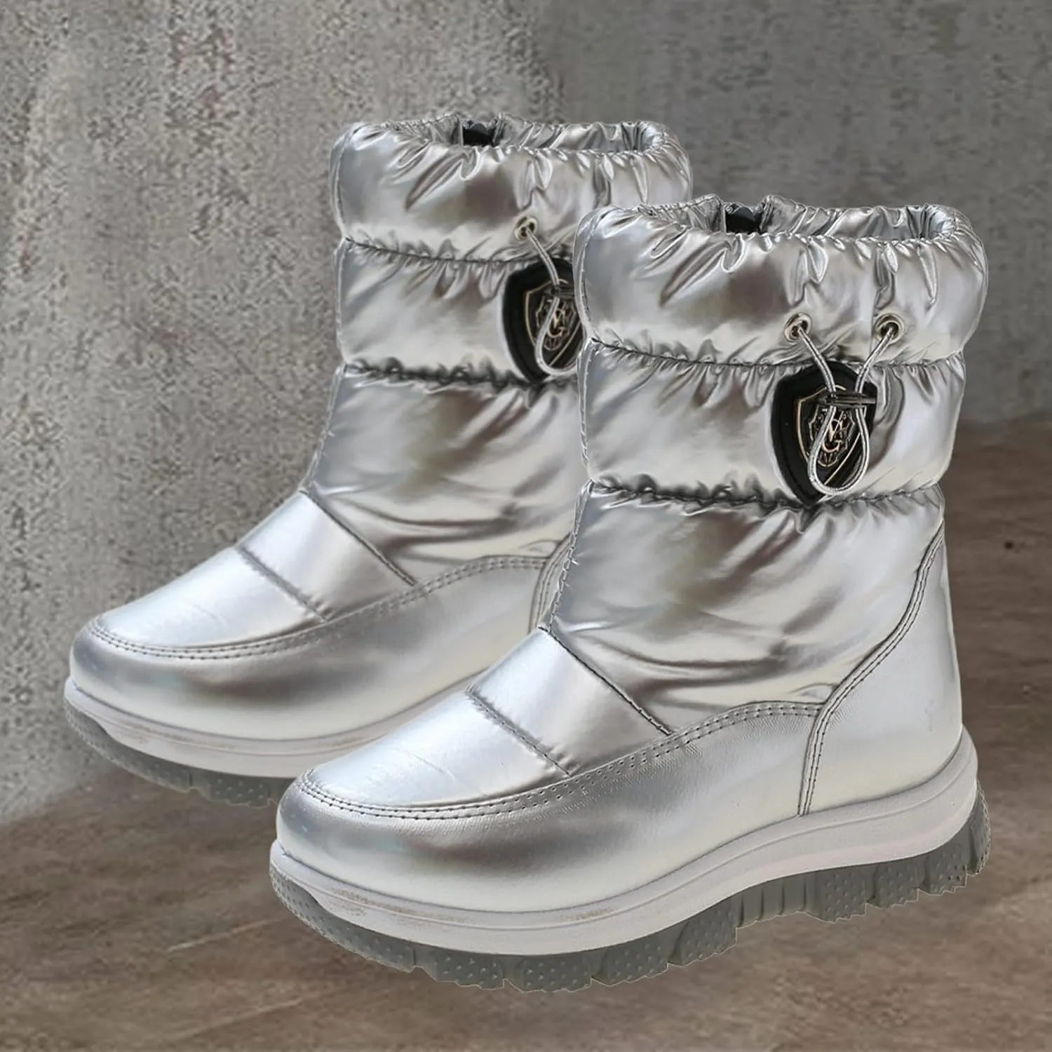 Childrens Thick Snow Boots Kids Fashion Outdoor Ski Shoes Winter aterproof Comfy Warm Leather Flat Booties Ankle