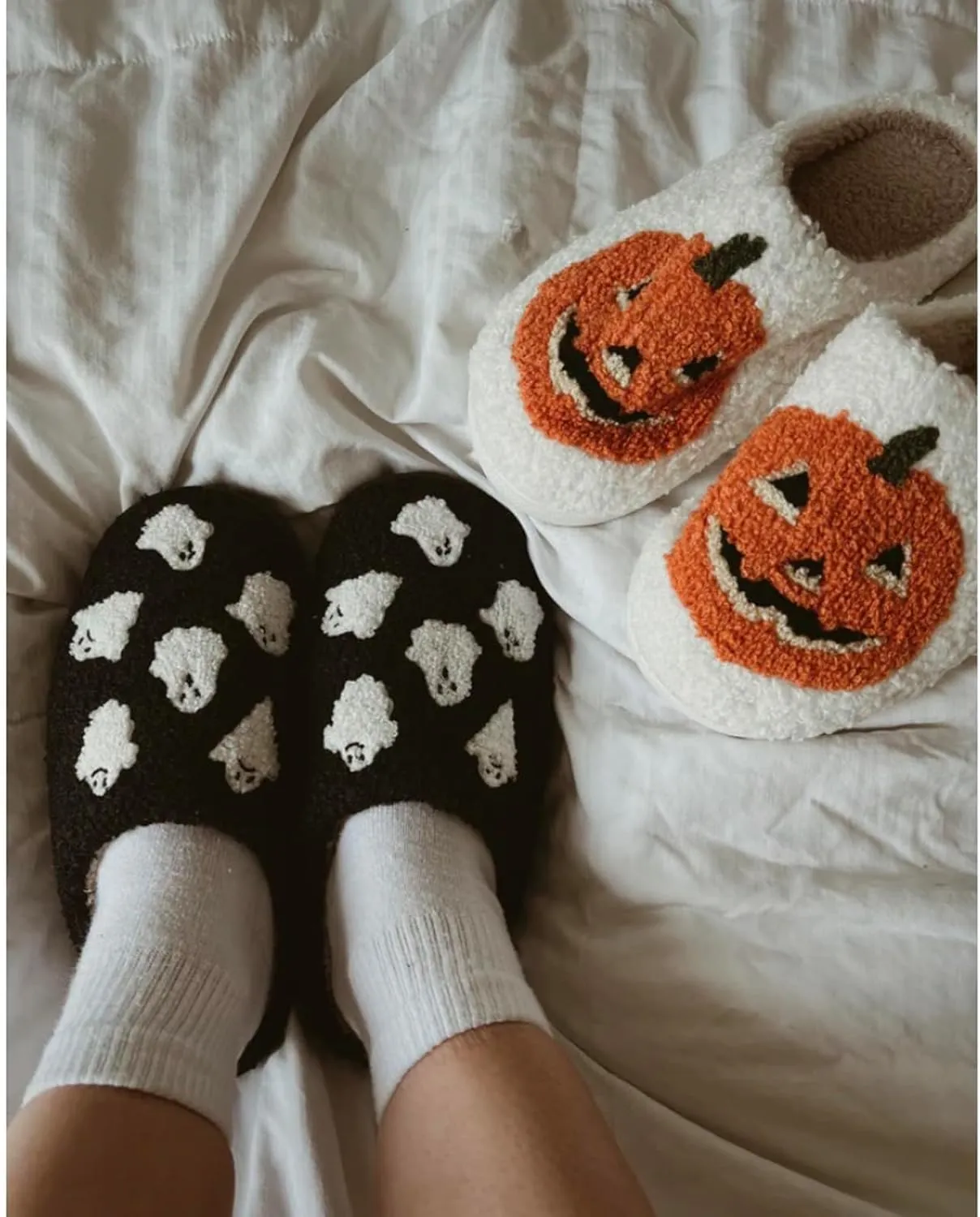 Christmas Slippers For Women Soft Warm Plush Fuzzy Slippers Indoor Memory Foam Slippers Cozy Fluffy Home Slippers for Winter