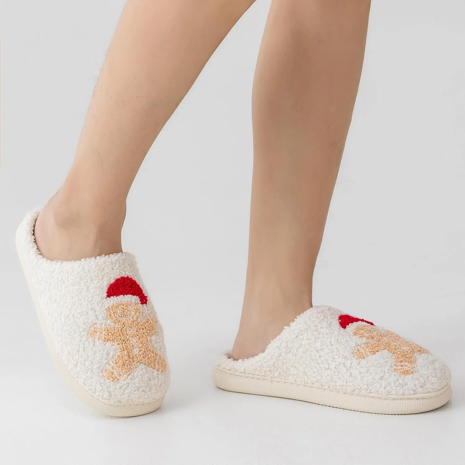 Christmas Slippers For Women Soft Warm Plush Fuzzy Slippers Indoor Memory Foam Slippers Cozy Fluffy Home Slippers for Winter