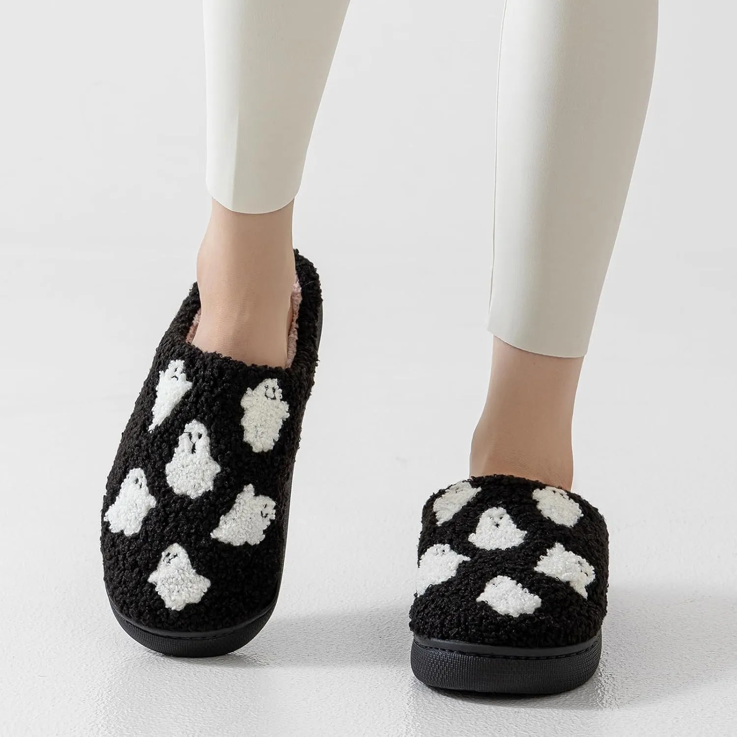 Christmas Slippers For Women Soft Warm Plush Fuzzy Slippers Indoor Memory Foam Slippers Cozy Fluffy Home Slippers for Winter