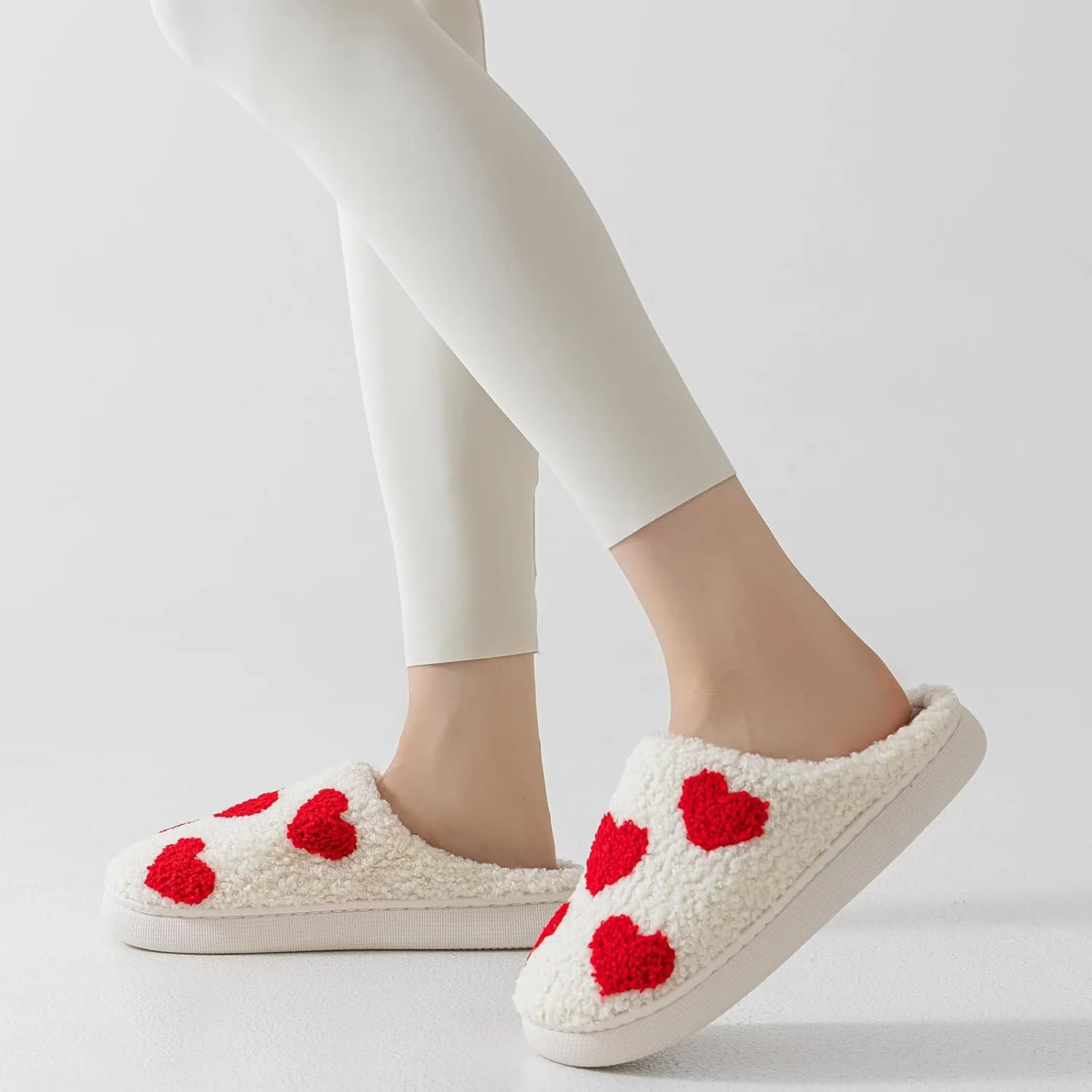 Christmas Slippers For Women Soft Warm Plush Fuzzy Slippers Indoor Memory Foam Slippers Cozy Fluffy Home Slippers for Winter