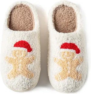 Christmas Slippers For Women Soft Warm Plush Fuzzy Slippers Indoor Memory Foam Slippers Cozy Fluffy Home Slippers for Winter