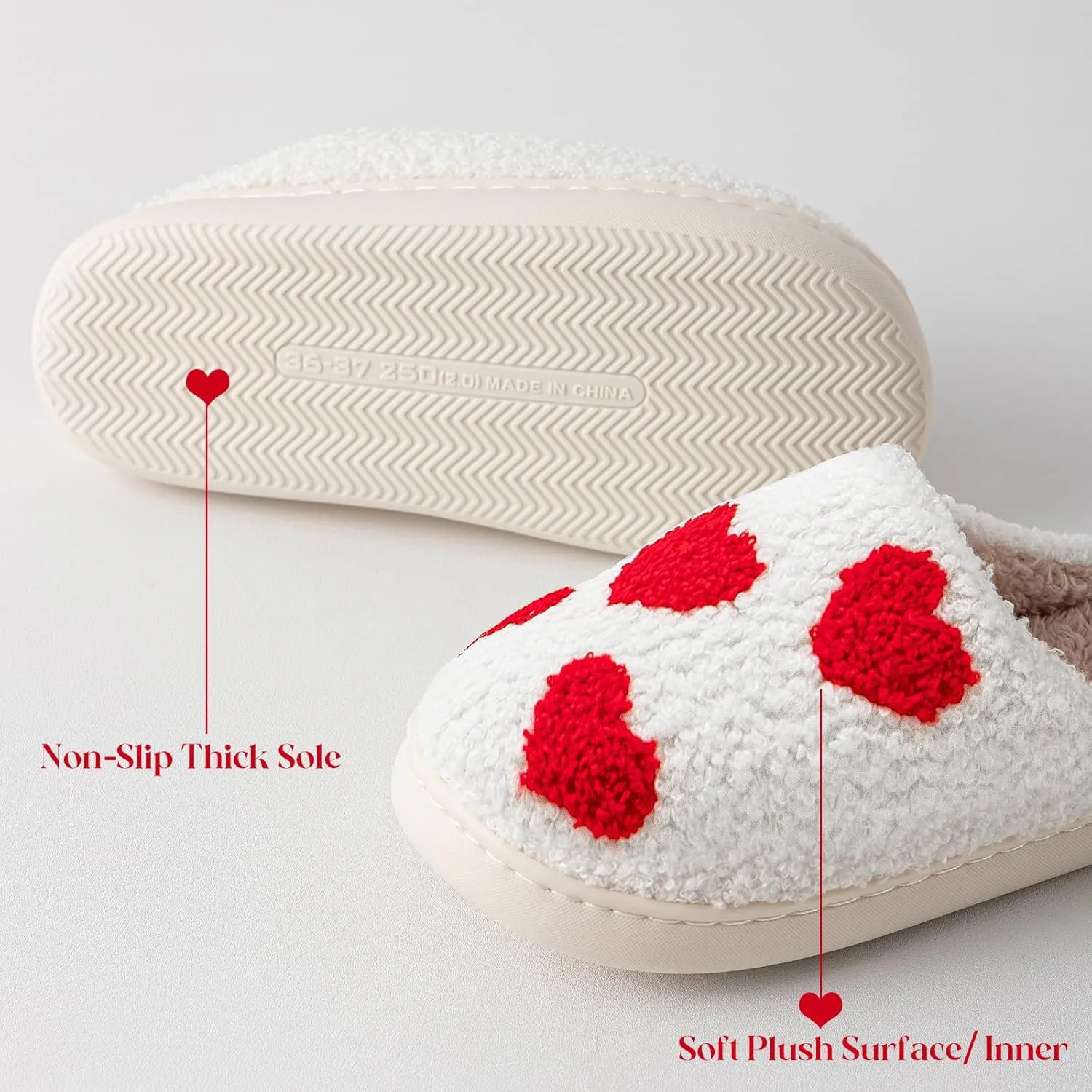 Christmas Slippers For Women Soft Warm Plush Fuzzy Slippers Indoor Memory Foam Slippers Cozy Fluffy Home Slippers for Winter