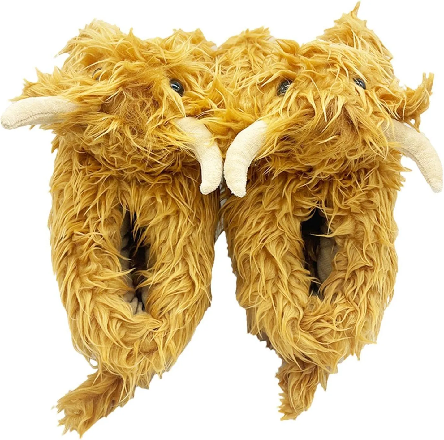 Doefo Highland Cow Slippers for Kids and Adults, Fuzzy Scottish Cow Novelty Soft Warm Animal Indoor Footwear