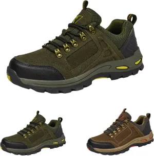 Dudlle Men's Brown Hiking Shoes, Comfortable Arch Support, Non-Slip, Breathable, Shock Absorbing, Classic Outdoor Style