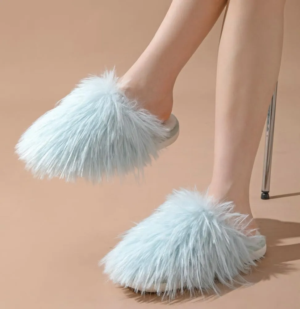 Epsion Women's Fuzzy Slippers House Slippers Cozy Fluffy Slippers Indoor Outdoor Soft Warm Slippers