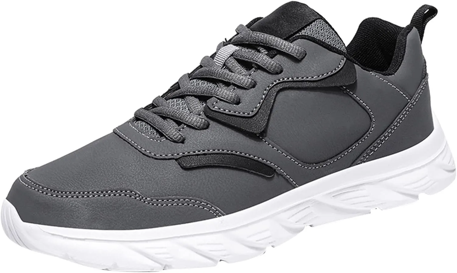 Fashion Men Sports Shoes Flat Lightweight Lace Up Solid Color Comfortable Simple Design Sneaker Boots for Men
