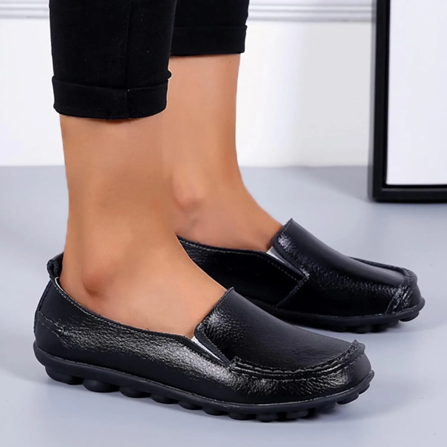 Fashion Womens Breathable Lace Up Shoes Casual Shoes Wide Width Women's Loafer
