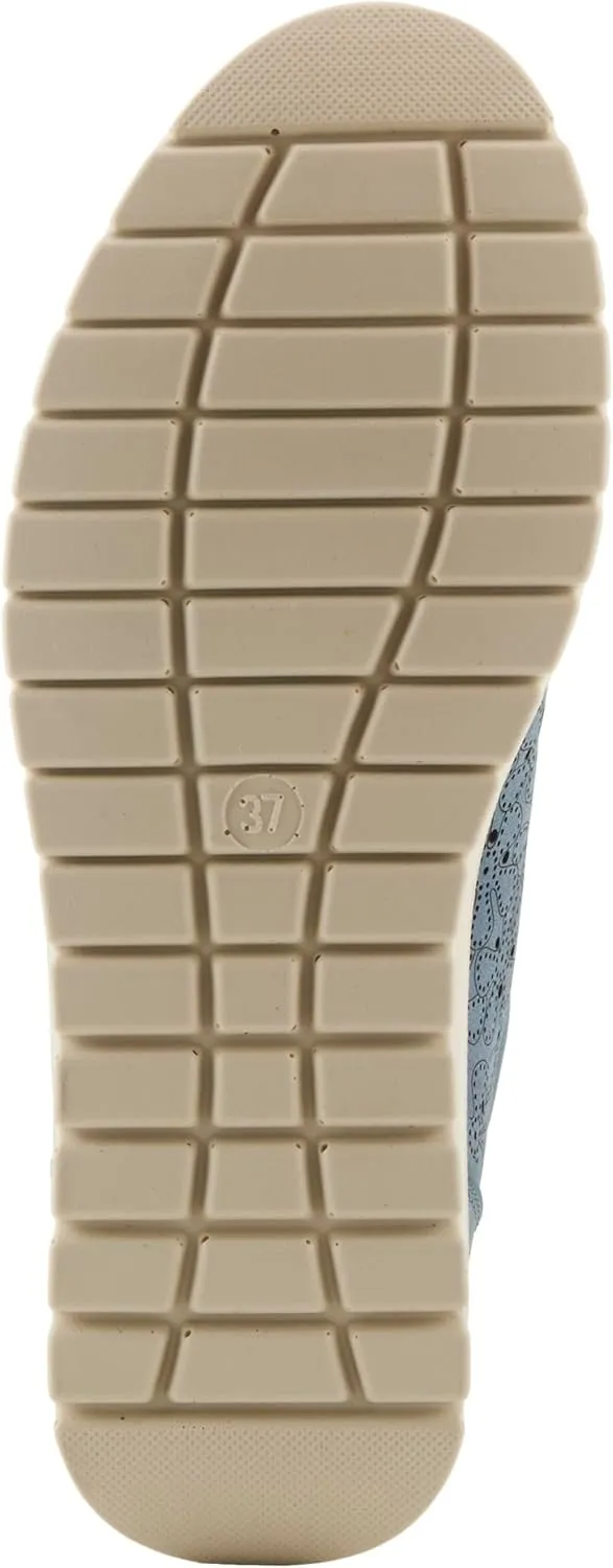 Flexus Women's RAYFIELD Lace-Up Athletic Shoes – Floral Etched Design, Arch Support, Shock-Absorbent Outsole