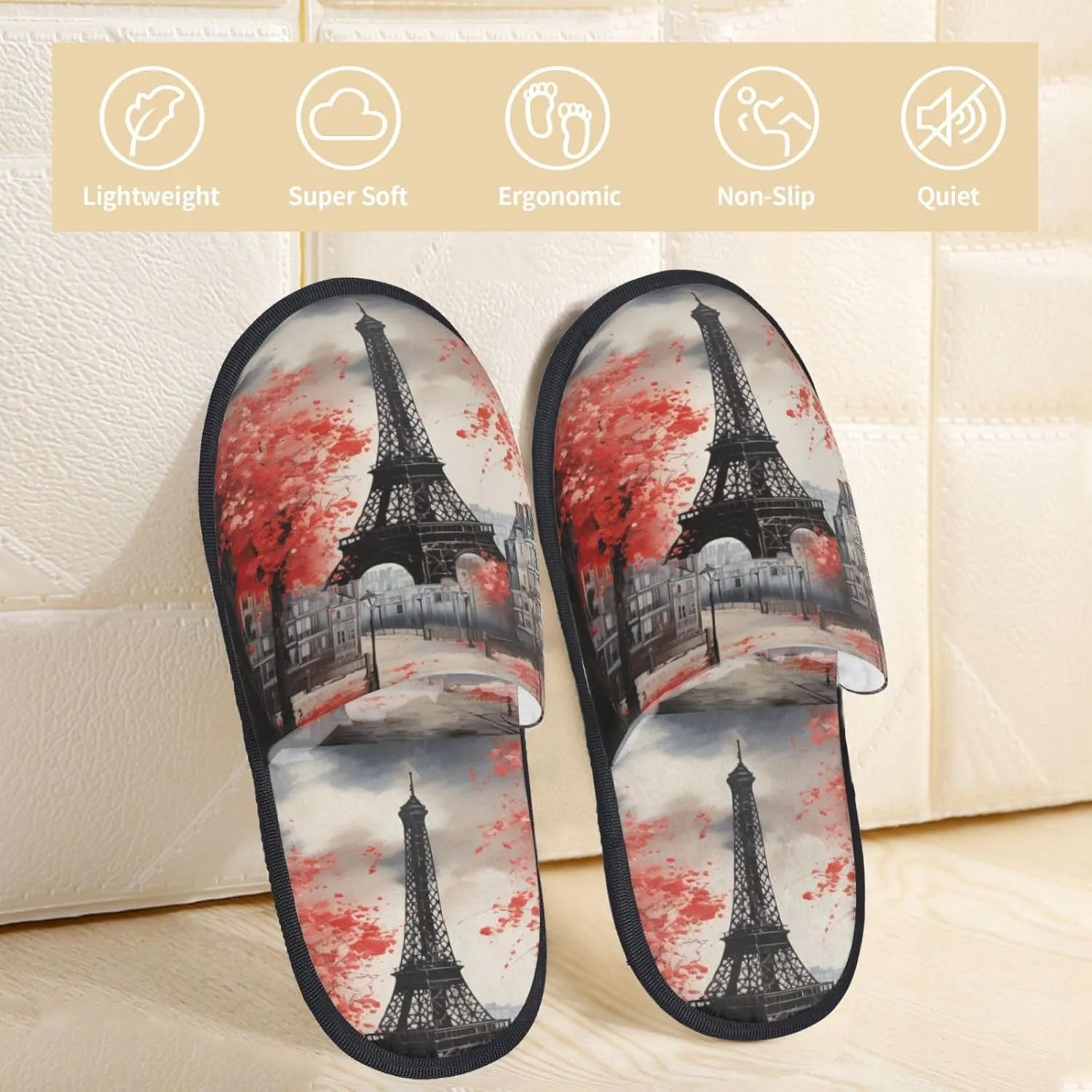 House Slippers For Women Men Indoor Slippers Non-Slip Fuzzy Slippers Solar System Universe Space Winter Warm House Shoes