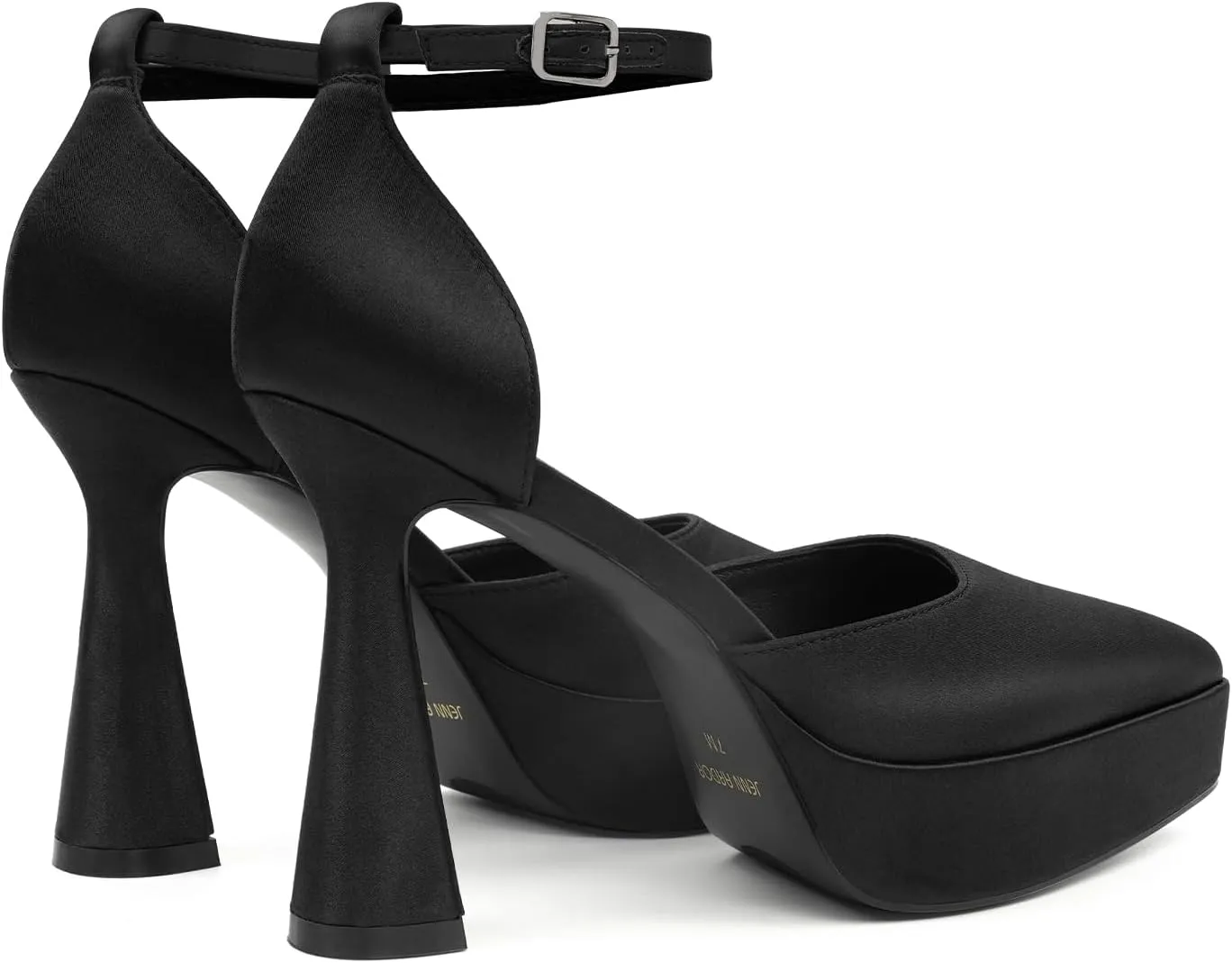 JENN ARDOR Womens High Heels Chunky Block Platform Pumps Pointed Closed Toe Ankle Strap Dressy Sandals for Women Comfortable Sexy Weddings Parties 4.5inch Shoes