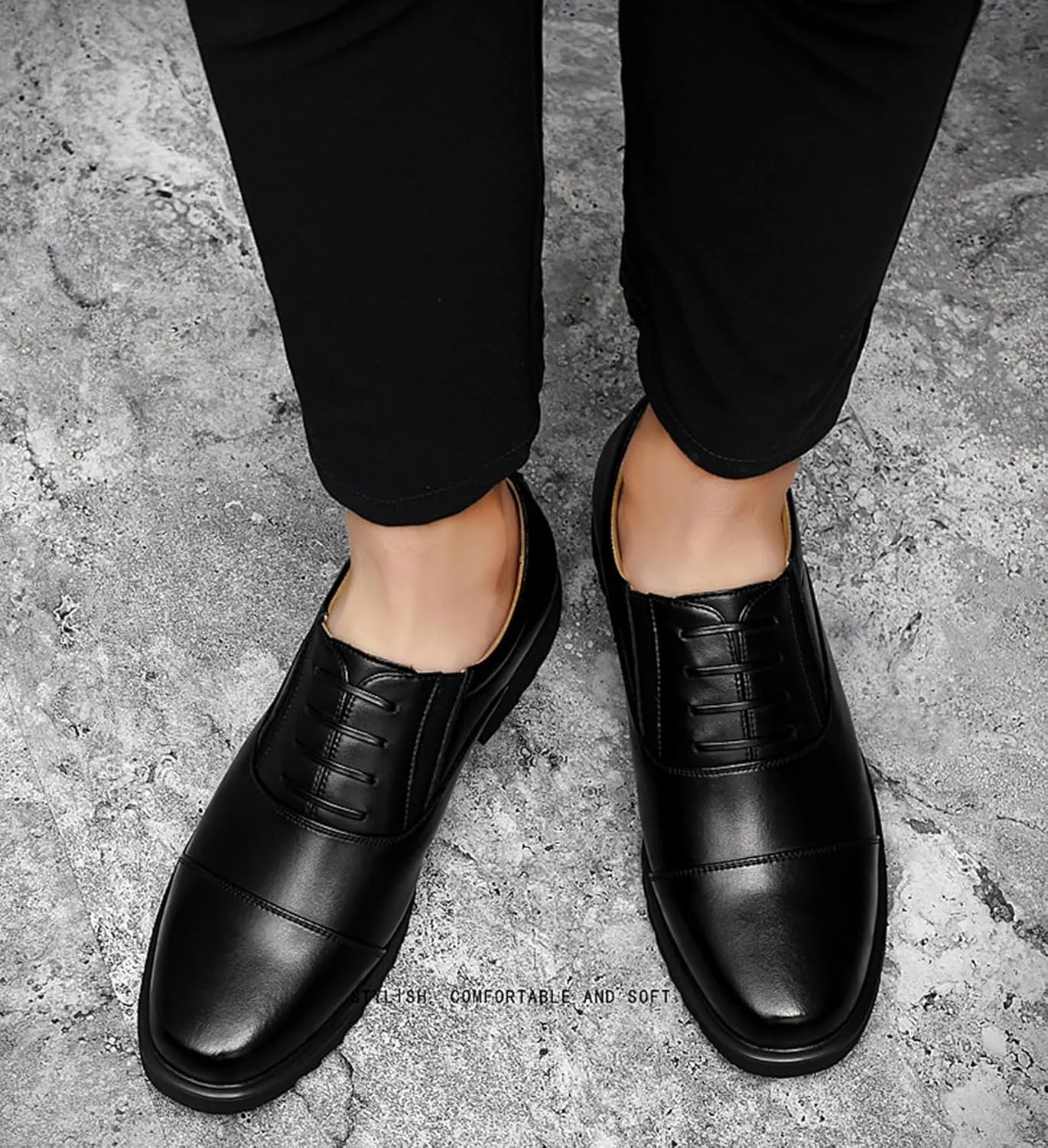 JITUUE Men's Dress Casual Shoes Leather Oxford Shoes Sneakers