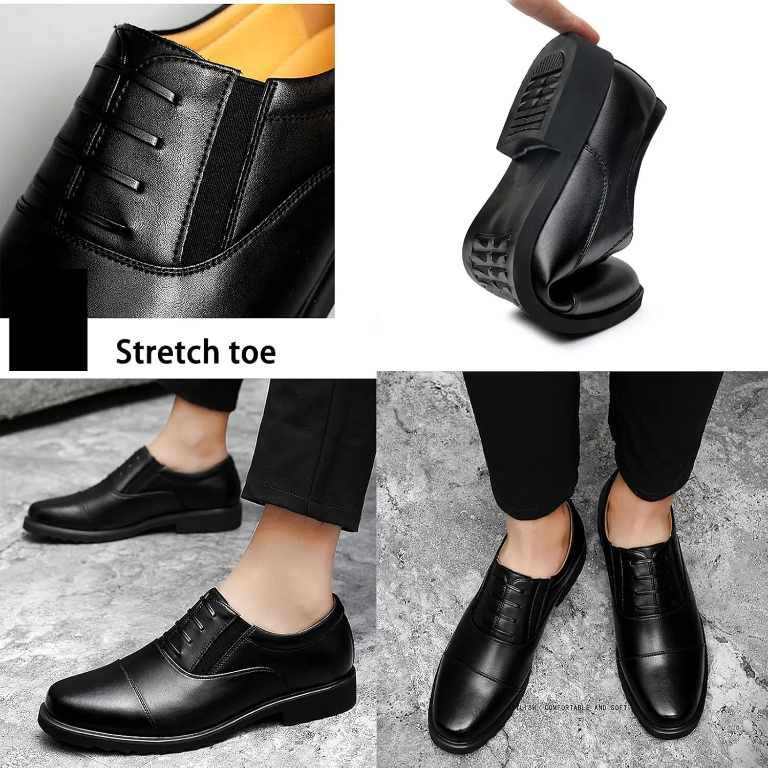 JITUUE Men's Dress Casual Shoes Leather Oxford Shoes Sneakers
