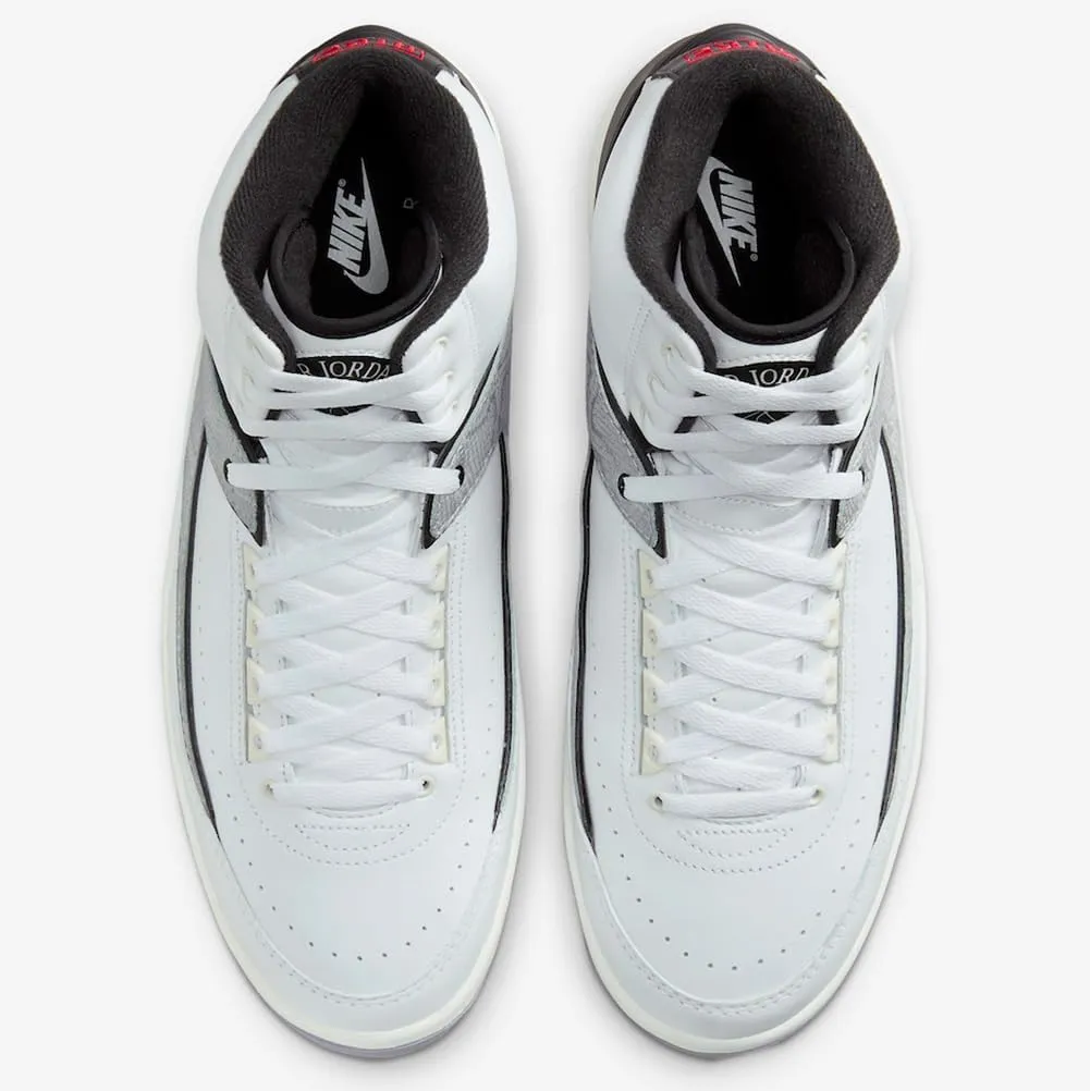 Jordan Big Kid's 2 Retro Python White/Fire Red-Black-Sail (DQ8562 102)