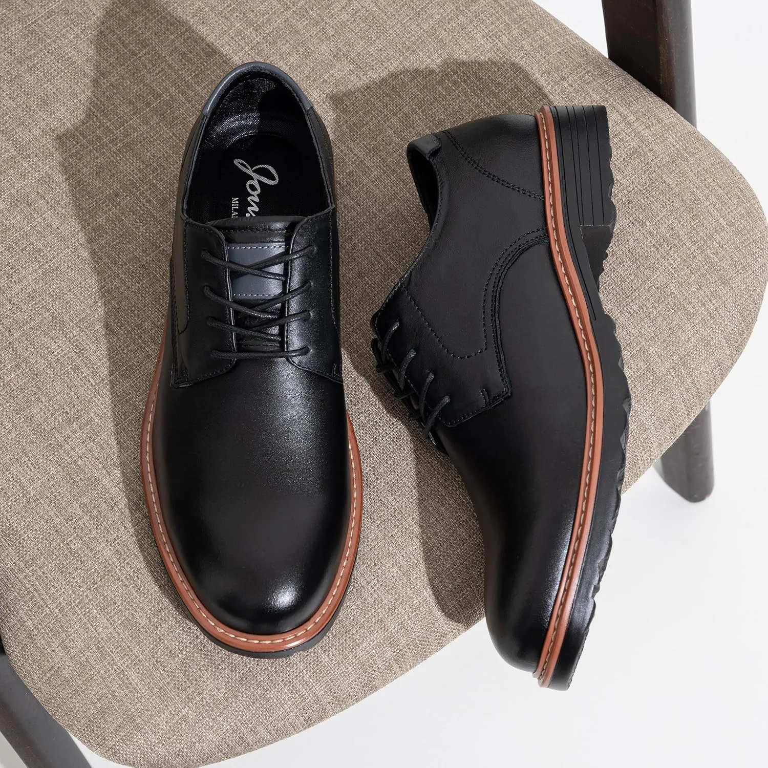 Jousen Men's Dress Shoes Retro Casual Dress Shoes for Men