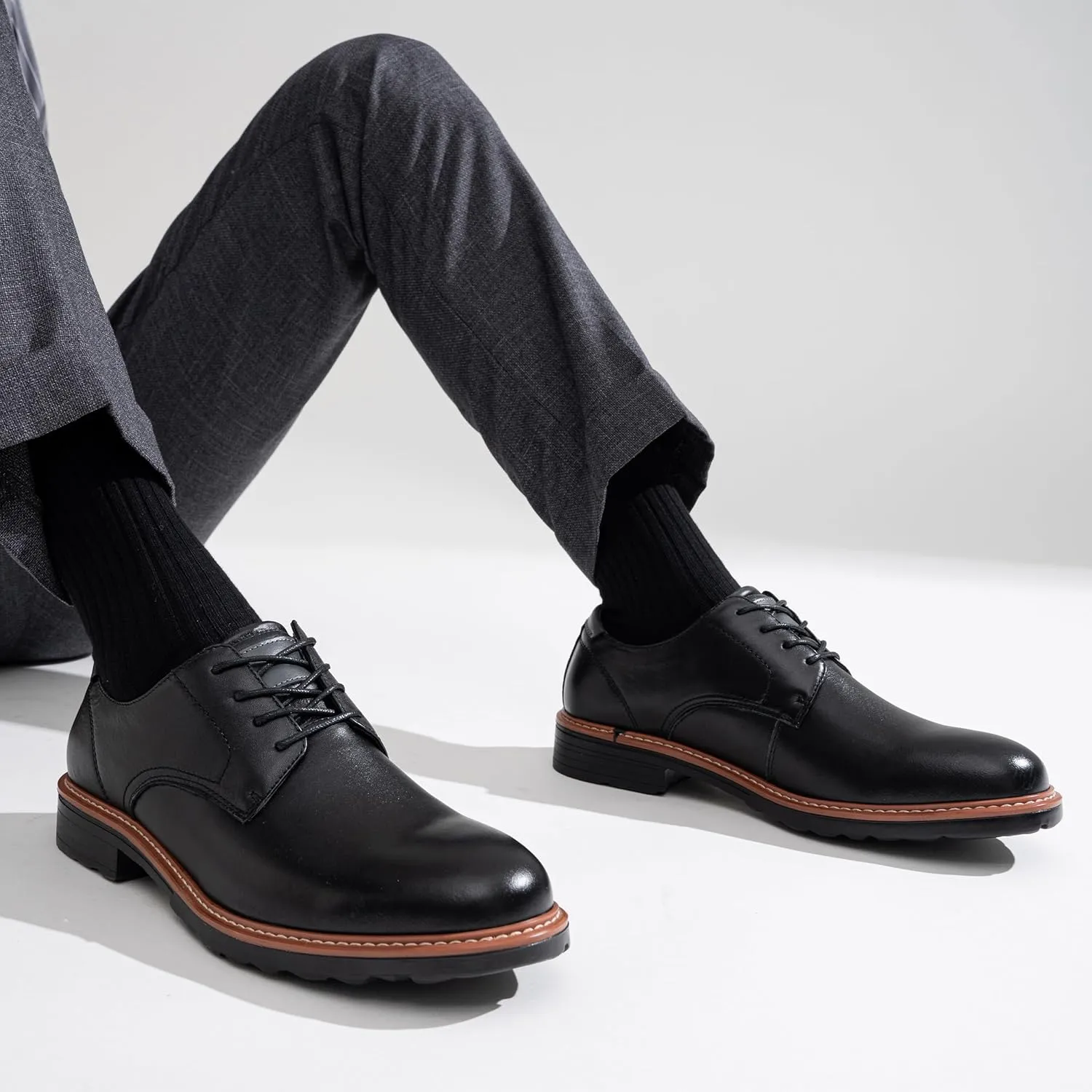 Jousen Men's Dress Shoes Retro Casual Dress Shoes for Men