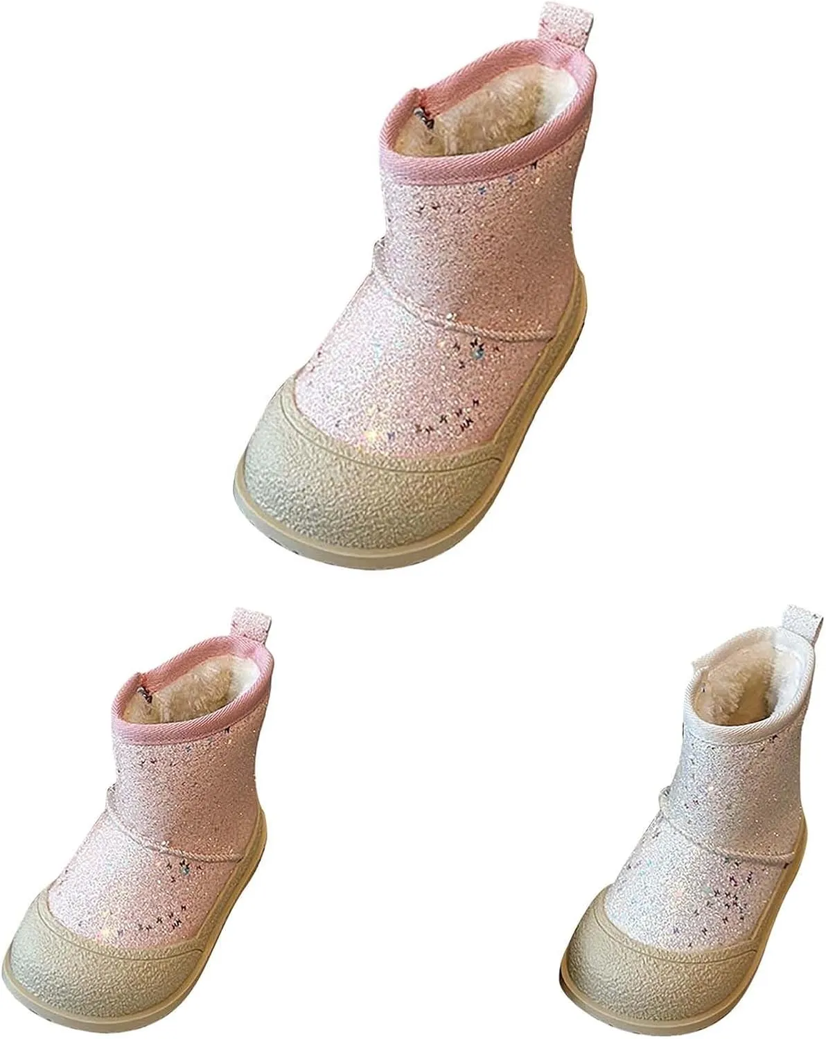 Kids Girls Glitter Snow Boots Winter Warm Fleece Plush Sequin Comfy Cute Outdoor parkle Ankle Boots Kid Girl