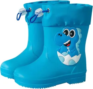 Kids Rain Boots Short Rain Boots for Kids Waterproof Anti-Slip Ankle Boots Lightweight Easy On with Outdoors