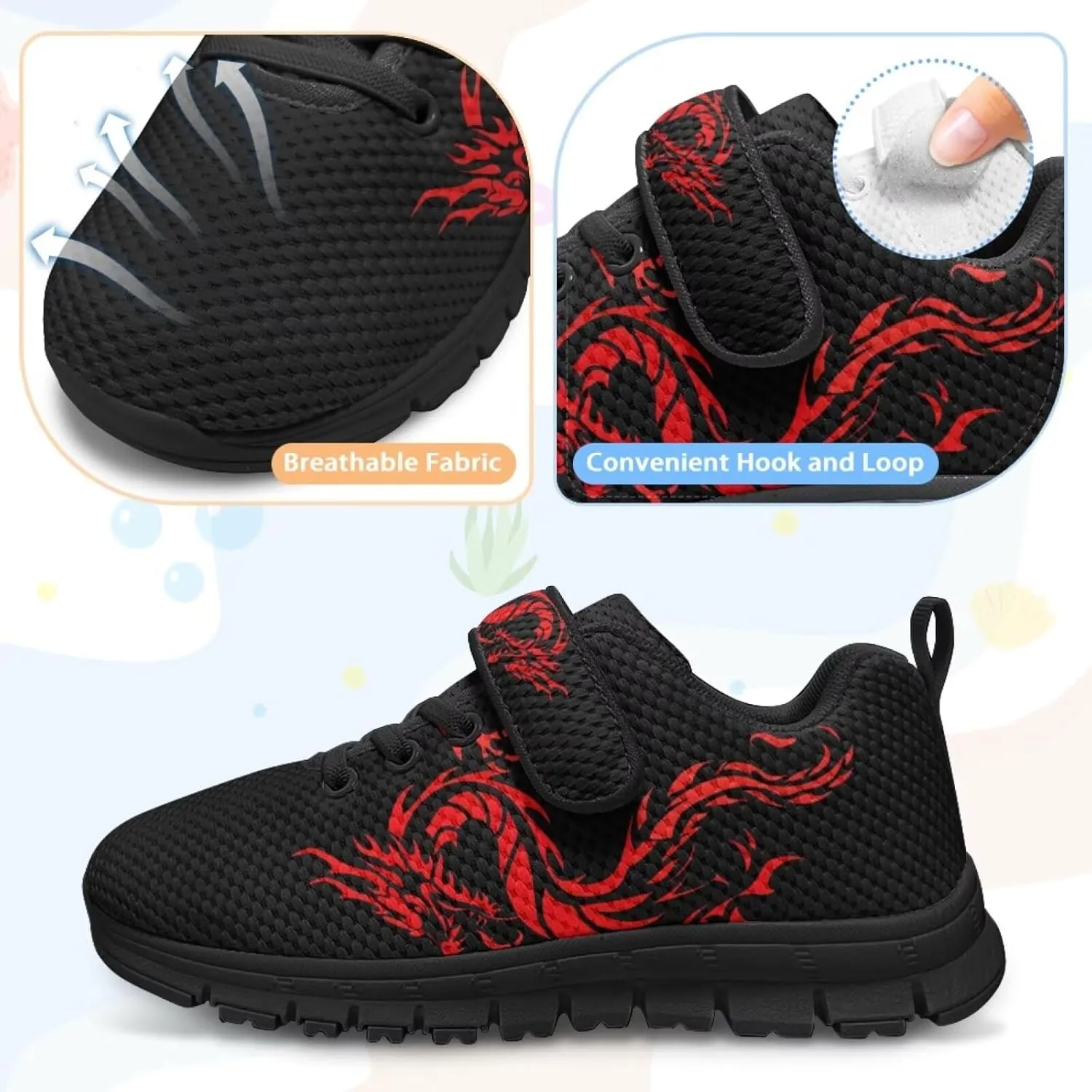 Kids Shoes for Boys Breathable Lightweight Slip on Low Top Sneakers Breathable Mesh Athletic Casual Shoes