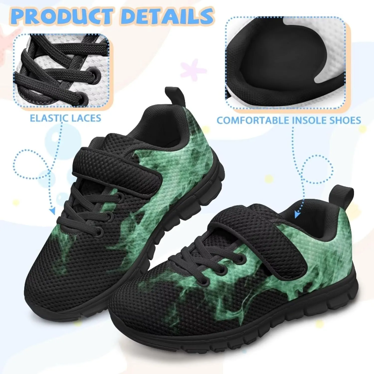 Kids Shoes for Boys Breathable Lightweight Slip on Low Top Sneakers Breathable Mesh Athletic Casual Shoes