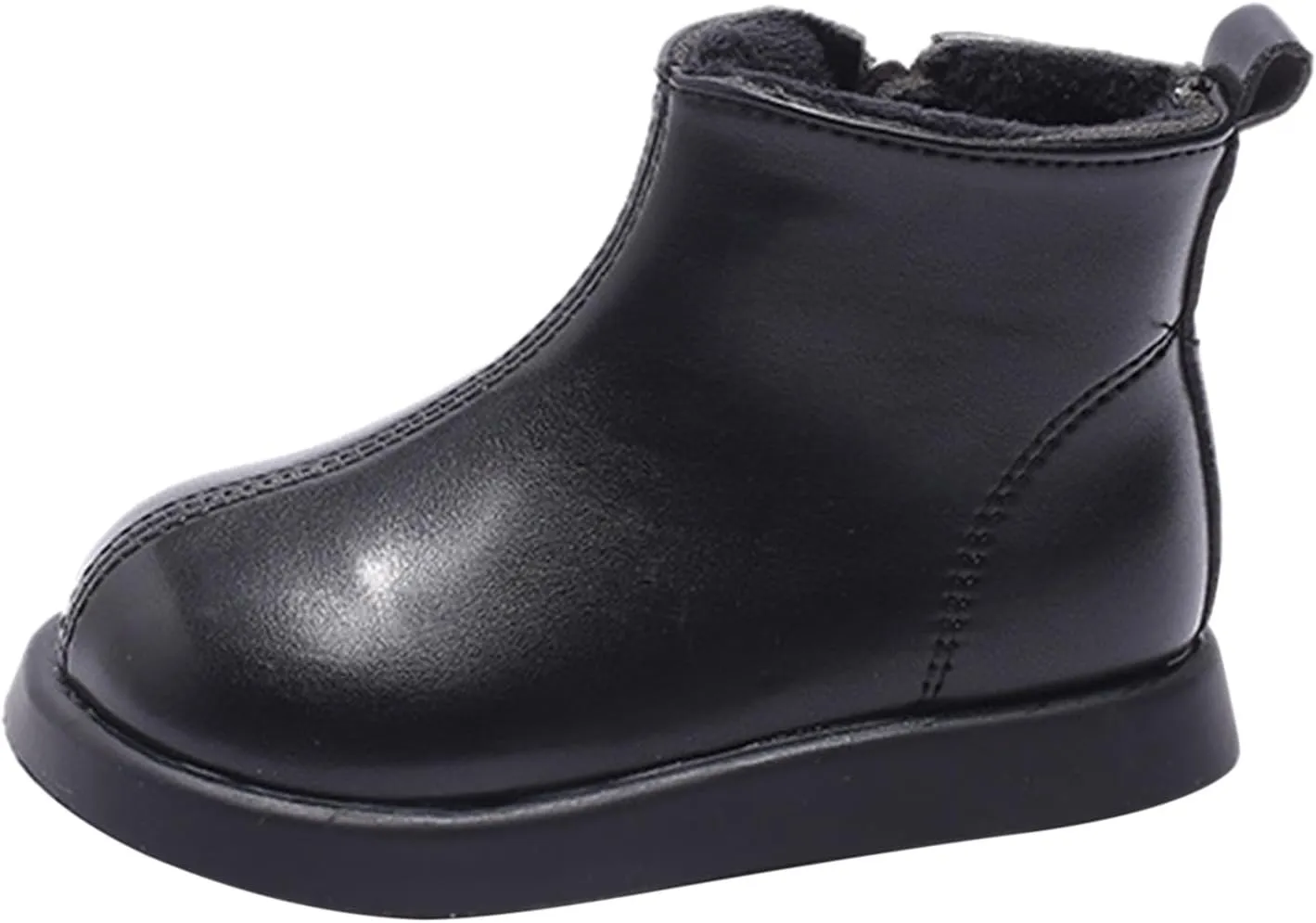 Kids Unisex Plush Ankle Boot Comfy Warm Round Toe Waterroof Solid Classic Working Shoes School Dress Shoes Girls