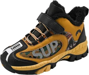 Kids Warm Fr Lined Ankle Snow Boots for Girls Boys Comfy Winter Shoes Lightweight Running Athletic Sneakers