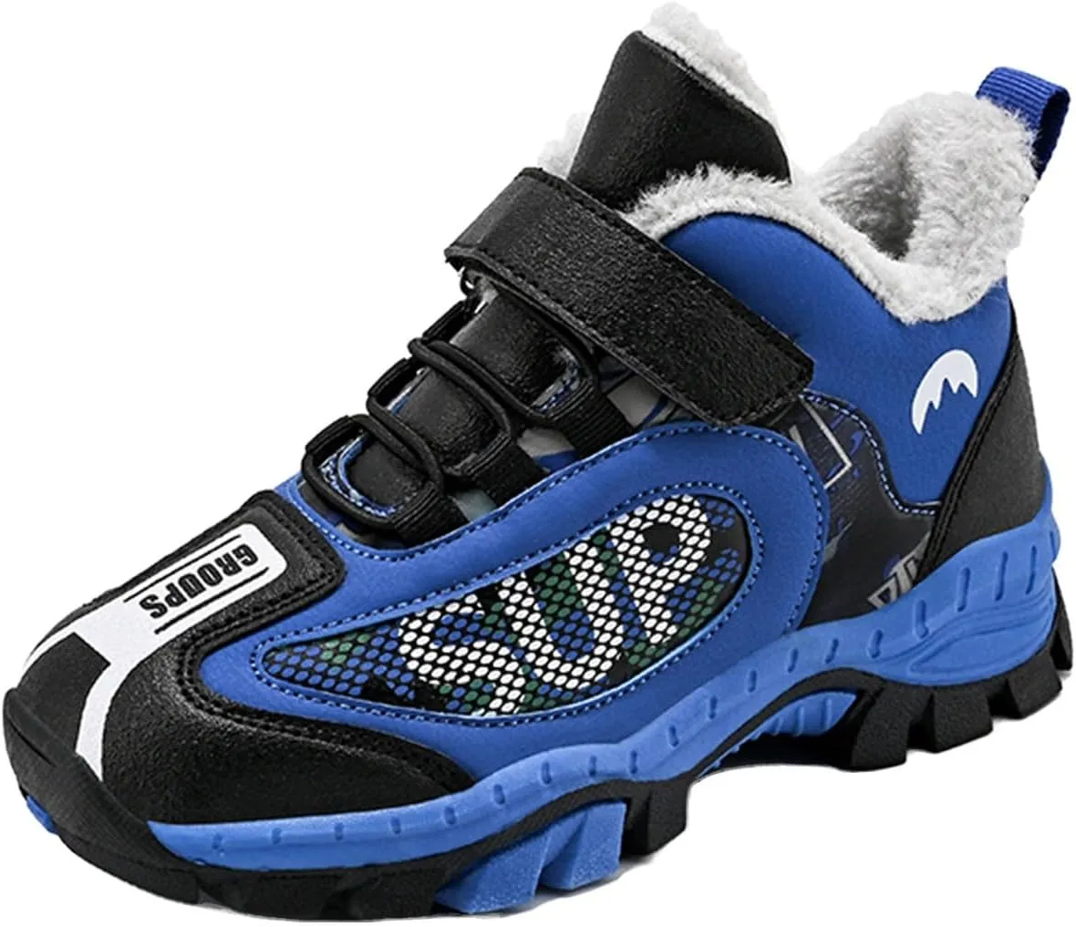 Kids Warm Fr Lined Ankle Snow Boots for Girls Boys Comfy Winter Shoes Lightweight Running Athletic Sneakers