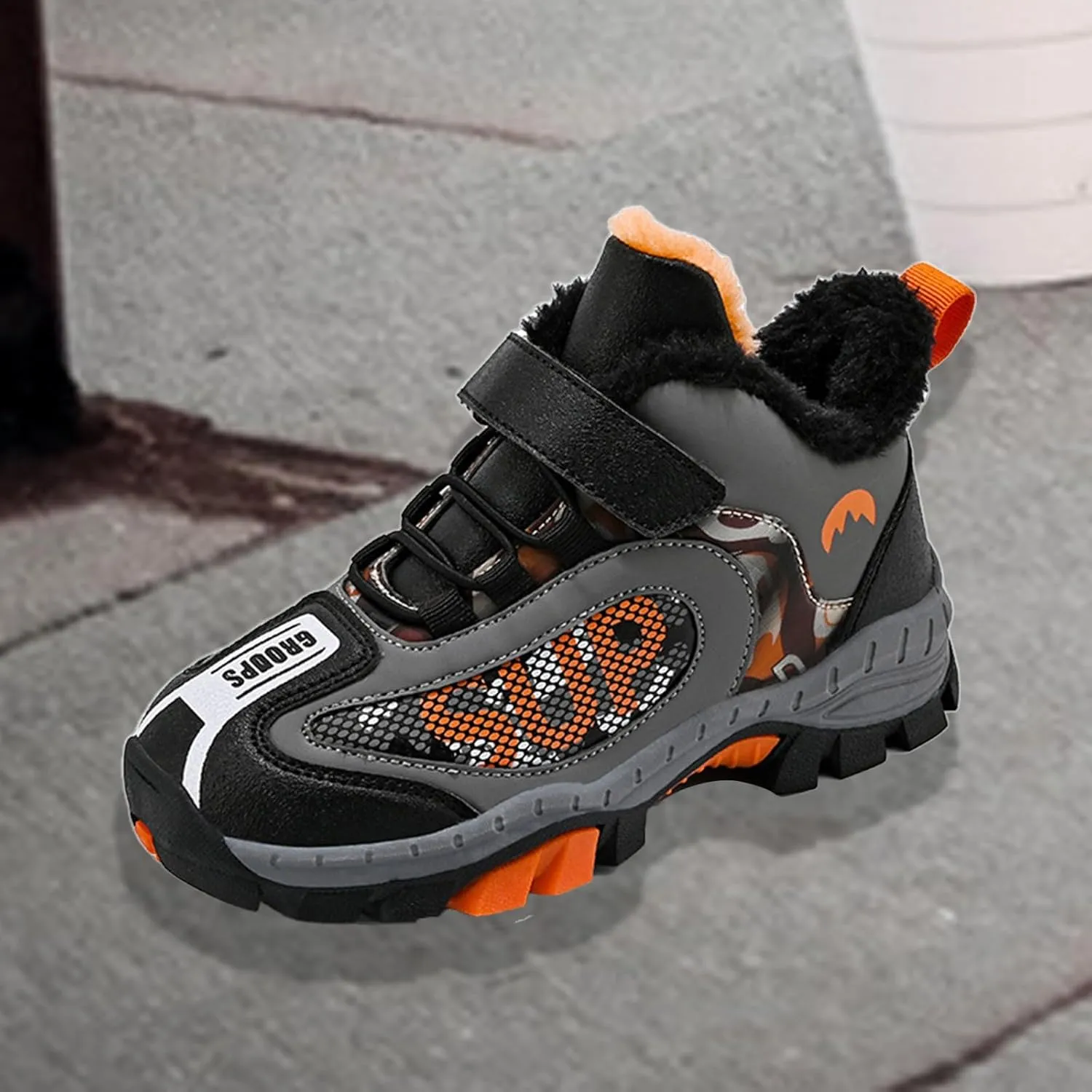 Kids Warm Fr Lined Ankle Snow Boots for Girls Boys Comfy Winter Shoes Lightweight Running Athletic Sneakers