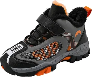 Kids Warm Fr Lined Ankle Snow Boots for Girls Boys Comfy Winter Shoes Lightweight Running Athletic Sneakers