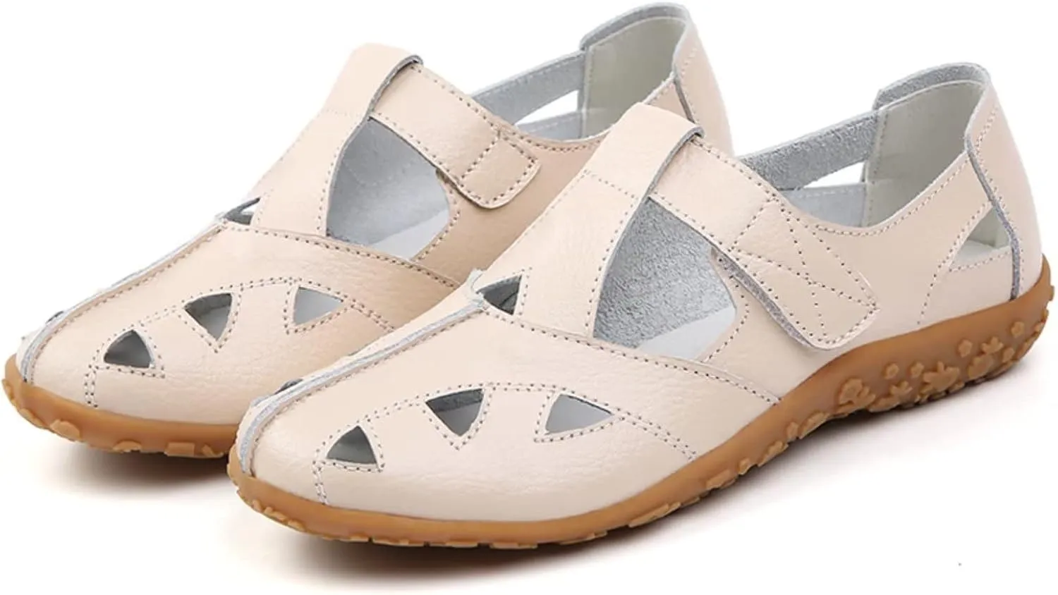 Leather Women's Breathable Perforated Sandals Fashionable Versatile Casual Shoes