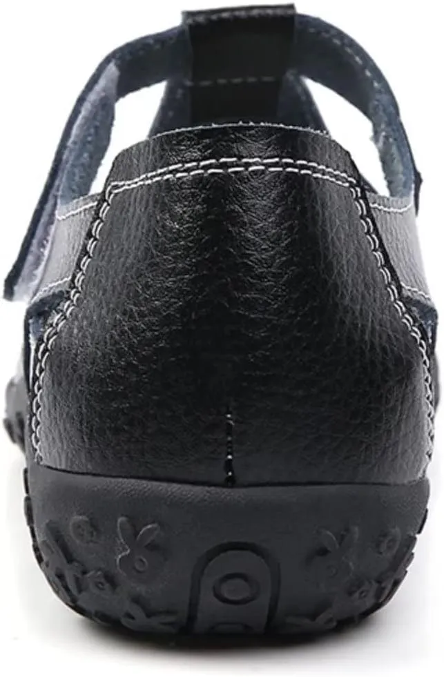 Leather Women's Breathable Perforated Sandals Fashionable Versatile Casual Shoes